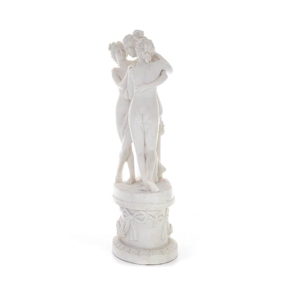 Graces Goddesses of charm, beauty, nature, the three Graces 58cm Full length statue, Polyester alabaster marble type