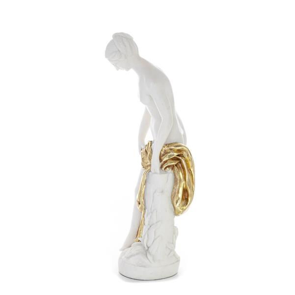 Dotter 39,5 cm helkroppsstaty, alabaster av polyestermarmortyp