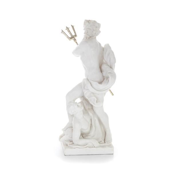 Poseidon: The God of the Sea, Earthquakes, Earth, Storms and Words 46cm Full Body Statue, Polyester Alabaster Marble Type