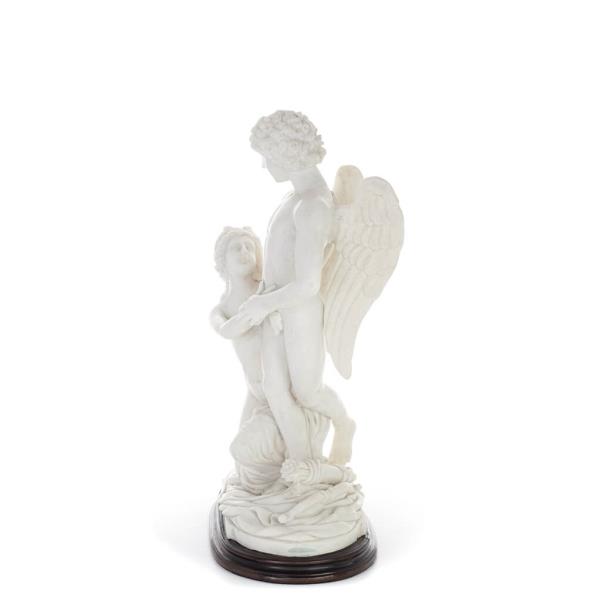 Cupid and Psyche: Overcoming Obstacles to Love 33cm Full Body Statue, Polyester Alabaster Marble Type, Ancient Greece