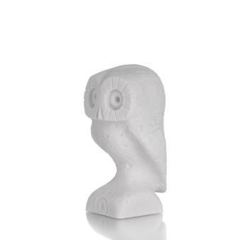 Owl or Glaucus: the sacred bird, symbol of wisdom, prudence, 11cm Full length alabaster statue