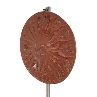 Sun with Zodiac 24cm ceramic decoration with Handmade finish