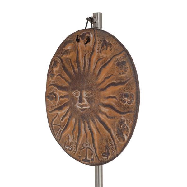 Sun with zodiac circle 19cm ceramic decoration with handmade finish