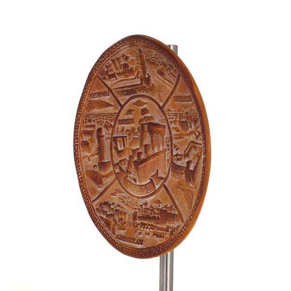 Wall hanging plate 18cm Prefectures of Crete, decorative with Handmade finish, wall mounted