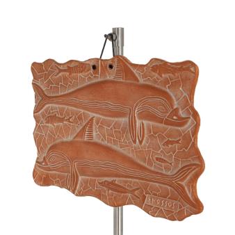 Wall hanging plaques in the shape of dolphins 17x26cm decorative with Handmade finish, wall-mounted