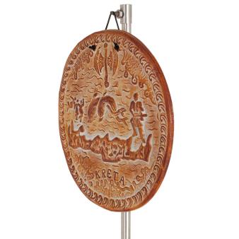 Plaques wall hanging Crete round 22cm decorative with Handmade finish, wall-mounted