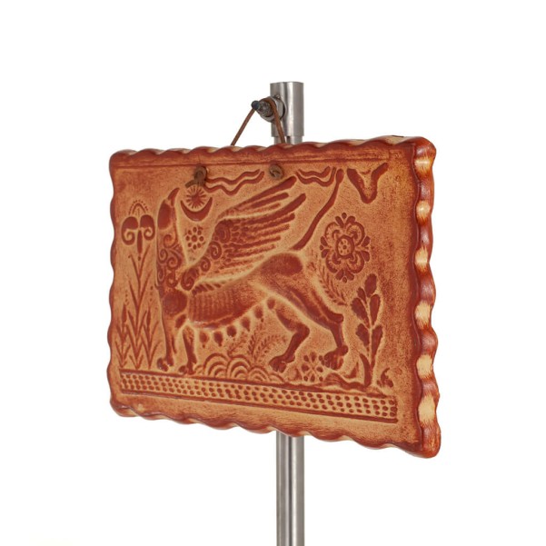 Grypas form vägghängande tallrikar 17x12cm dekorativa med Handgjord finish, vägghängda