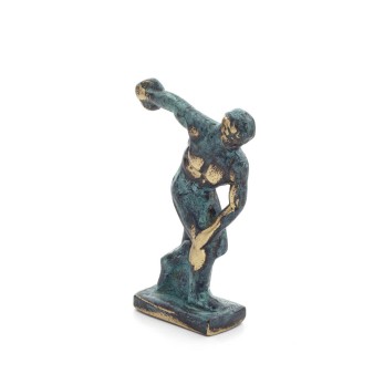 Discus Thrower of Myron: Young Athlete, Symbol of the Olympic Games 7cm Full Body Statuette Bronze Ornament, Ancient Greece
