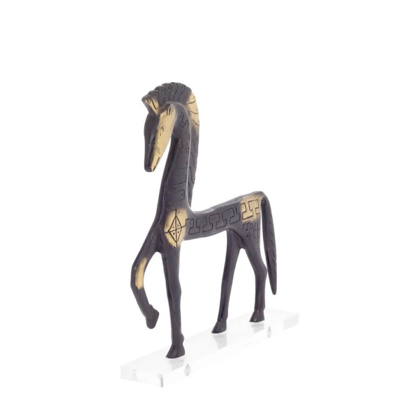Archaic Horse or Steed: irrational, silent yet full of fire, energy, motion, a 22 cm sculpture-inspired statuette, bronze
