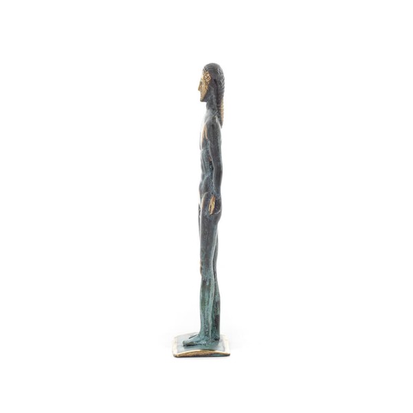 Kouros: Ung, tonåring, Free Citizen Sculpture Stor 26x7 cm helkroppsstaty Brons Ornament