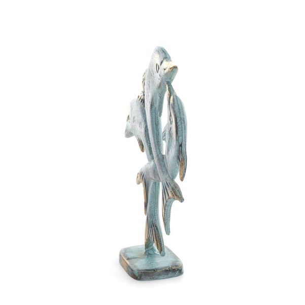 Triple dolphin: symbol of freedom, joy, strength, harmony 16cm statue Bronze decorative