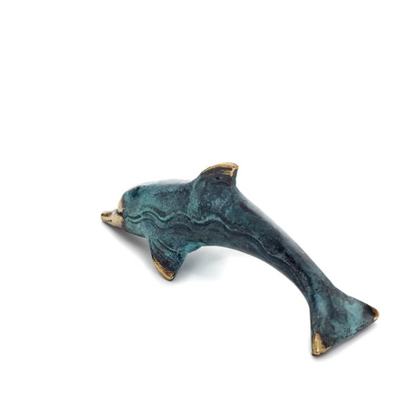 Dolphin: symbol of freedom, joy, strength, harmony 4x14cm Full body statue Bronze decoration