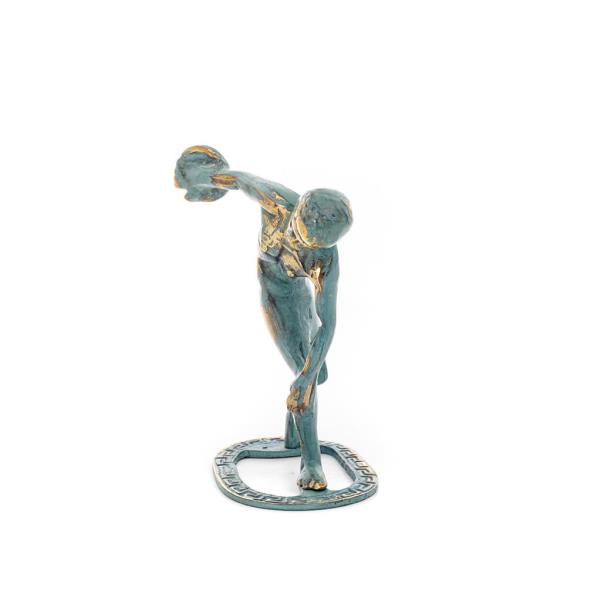 Discus Thrower of Myron: Young Athlete, Symbol of the Olympic Games 15cm Full Body Statue Bronze Ornament, Ancient Greece