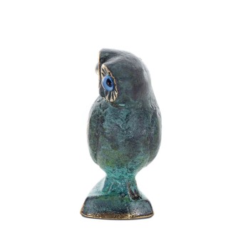 Owl or Glaucus: the sacred bird, symbol of wisdom, prudence, giant 8x5cm Full body statue Bronze decoration