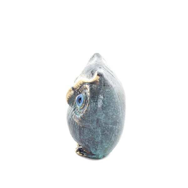 Owl or Glaucus: the sacred bird, symbol of wisdom, prudence, bubble 6x5cm Full body statue Bronze decoration
