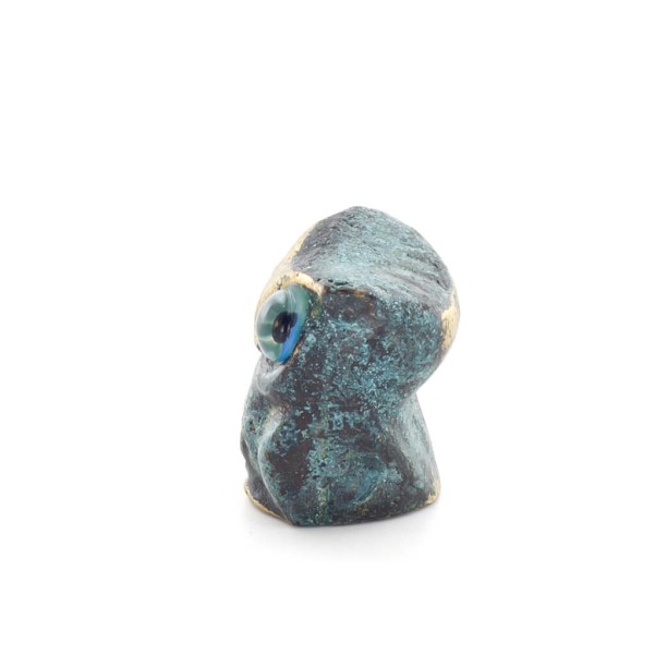 Uggla eller Glaucus: den heliga fågeln, symbol för visdom, försiktighet, skulptur ny 2x1cm helkroppsstaty Brons dekorativ
