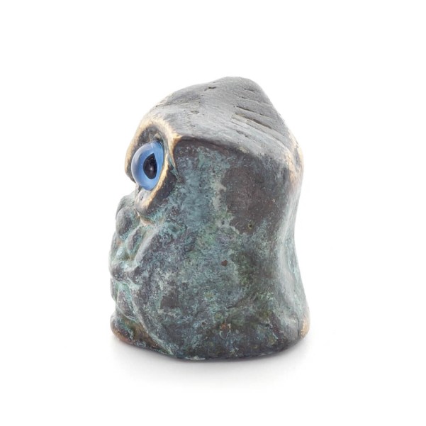 Uggla eller Glaucus: den heliga fågeln, symbol för visdom, försiktighet, skulptur ny 3x2cm helkroppsstaty Brons dekorativ