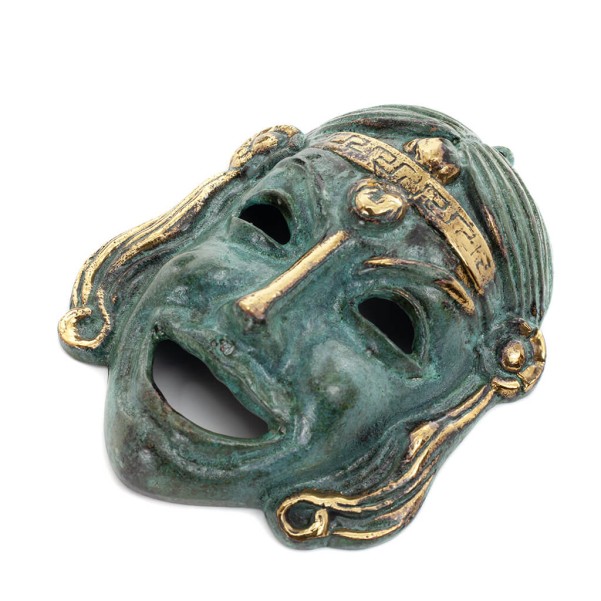 Jättemask 14x11cm Helkroppsstaty Bronsdekoration