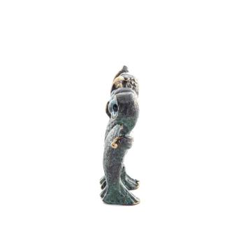 Owl or Glaucus: the sacred bird, symbol of wisdom, prudence, giant 8x5cm Full body statue Bronze decoration