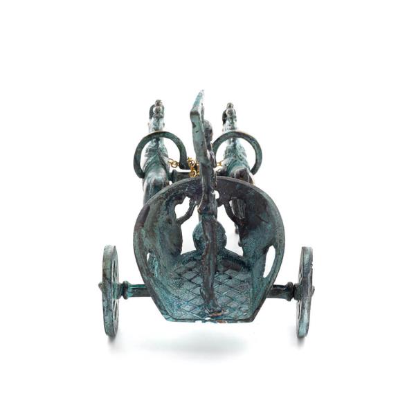 Chariot with Achilles: War Horses or Horse Racing Events and the Invulnerable Warrior 20x13.5cm Bronze Ornament