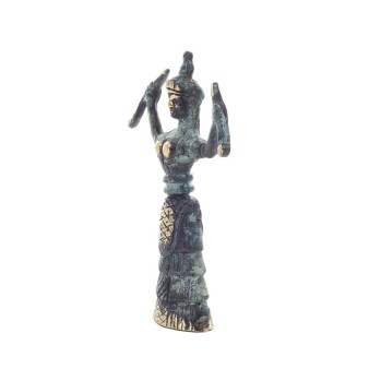 Snake Goddess, Fertility Goddess 13cm Bronze, Full Body Statue Bronze Ornament, Minoan Civilization, Ancient Greece