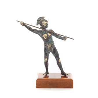 Spear Warrior Base 19x10cm Full Body Statue Bronze Ornament