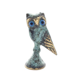 Owl or Glaucus: the sacred bird, symbol of wisdom, prudence, slab 4.5x2cm Full body statue Bronze decoration