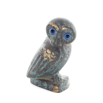 Owl or Glaucus: the sacred bird, symbol of wisdom, prudence, 5cm Full body statue Bronze decoration
