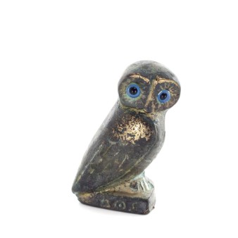 Owl or Glaucus: the sacred bird, symbol of wisdom, prudence, 4.5cm Full body statue Bronze decoration
