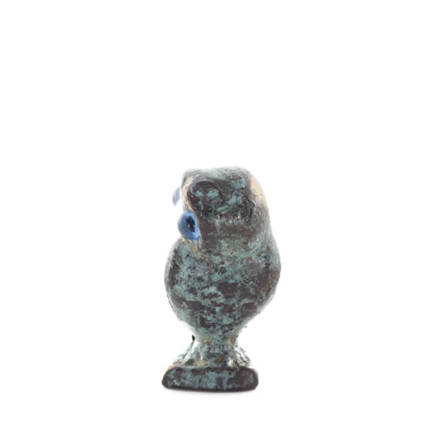 Owl or Glaucus: the sacred bird, symbol of wisdom, prudence, 3cm Full body statue Bronze decoration