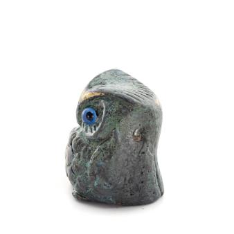 Owl or Glaucus: the sacred bird, symbol of wisdom, prudence, small 4x3cm Full body statue Bronze decoration