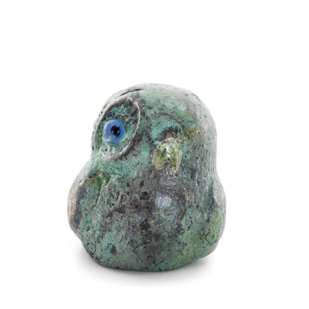 Owl or Glaucus: the sacred bird, symbol of wisdom, prudence, small 4x3cm Full body statue Bronze decoration