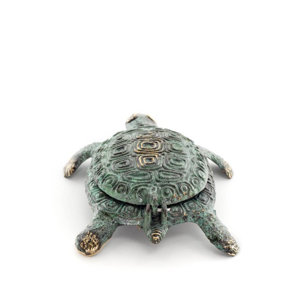 Turtle in ashtray with lid 12x9.7cm Ashtray, Brass decoration