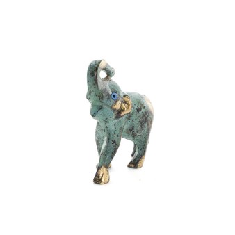 Elephant: symbol of strength, protection, wisdom and good luck 9x8cm Full Body Statue Bronze Ornament
