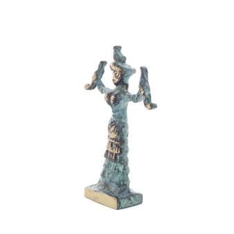 Snake Goddess, Fertility Goddess 10x7cm Full Body Statue Bronze Ornament, Ancient Greece