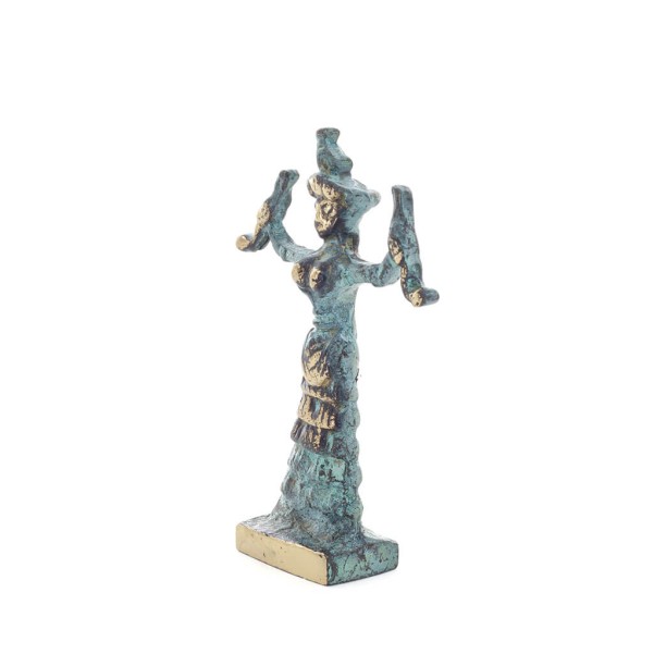 Snake Goddess, Fertility Goddess 10x7cm Full Body Statue Bronze Ornament, Ancient Greece
