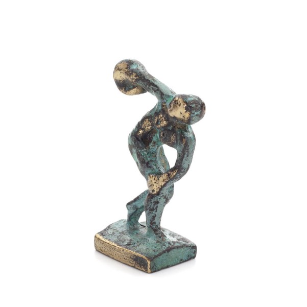 Discus Thrower of Myron: Young Athlete, Olympic Games Symbol 5cm Full Body Statue Bronze Ornament, Ancient Greece