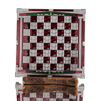 Bronze enamel chessboard 30x30cm Column, column, Chess, board game