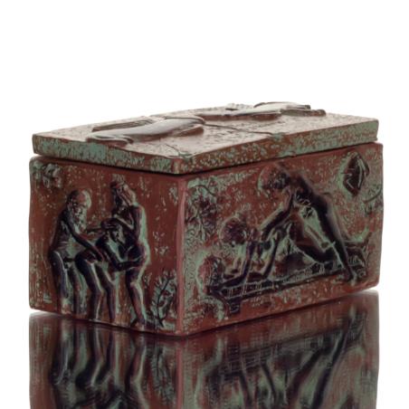 Satirical, erotic performance, sex, ancient Greece in Jewelry box, Jewelery box, alabaster box-like case for storage