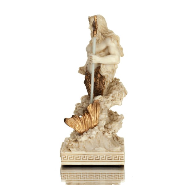 Poseidon: The God of the sea, earthquakes, land, tempests, and horses. 9cm Whole Body White Veronese Statue