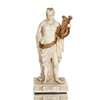 Apollo or Apollon, the god of music, light, protector of the arts 9cm  Full-body miniature white statue Veronese