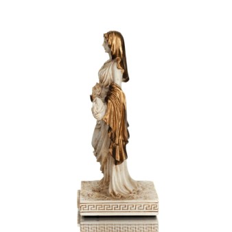 Estia: The goddess of the hearth, home life, and family. 8.5cm full-body statue in white Veronese.
