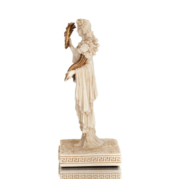 Dimitra: The goddess of agriculture, harvest, fertility. 9cm full-body statue white by Veronese, ancient Greece