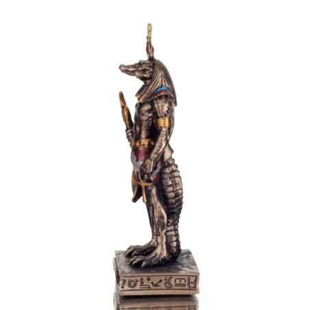 Sobek or Suchos: The God of Human and Earth Fertility 8.5cm Veronese Bronze Electrolysis Full Body Statue