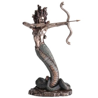 Medusa: The Wild-Eyed Mermaid 23cm Veronese Bronze Electroplating Statue, Ancient Greece.