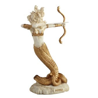 Medusa: The Wild-Eyed Mermaid with Bow 15cm  Full Body Statue, Ancient Greece