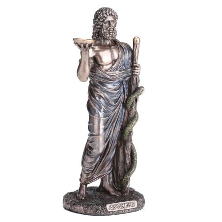 Asclepius: The God of Medicine, 15cm Veronese Bronze Electrolysis Full Body Statue, Ancient Greece