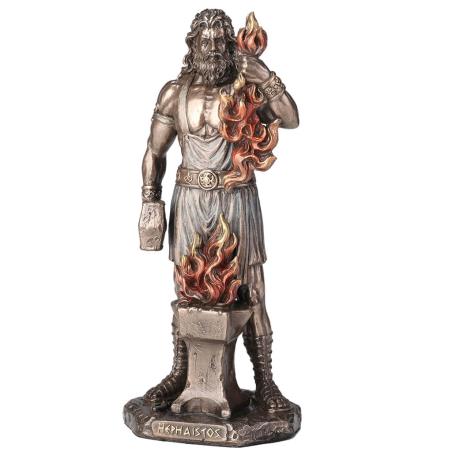 Hephaestus: God of Fire, Metallurgy, Heaven and Earth 15cm Veronese Bronze Electroplating Full Body Statue, Ancient Greece