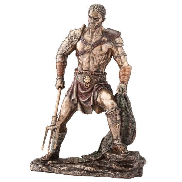 Veronese Gladiator Statue 27.5cm – Bronze Electroplated Warrior Figurine for Collectors & Decor