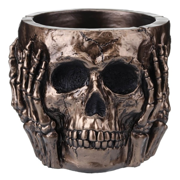 SEE HEAR SPEAK NO EVIL SKULL PEN HOLDER 19x19cm Box.24